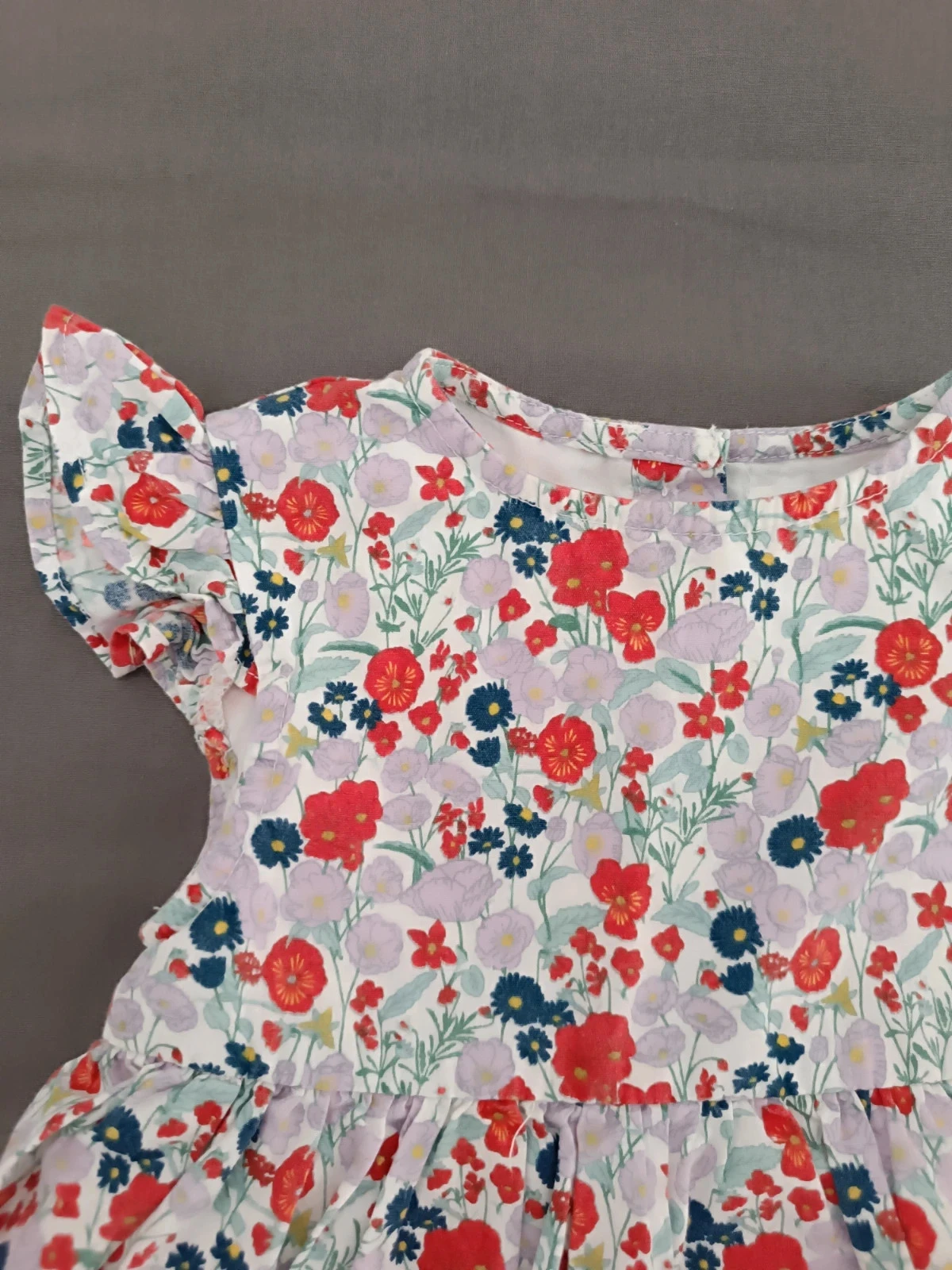 Blue, red and lilac floral print dress/vestito/robe/jurk from Zippy 9-12 months – photo 4